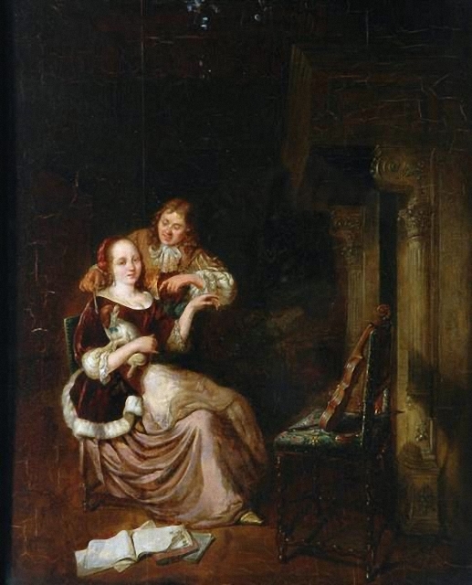 Lady With A Pet Dog by Harmen van Steenwyck, c.1675